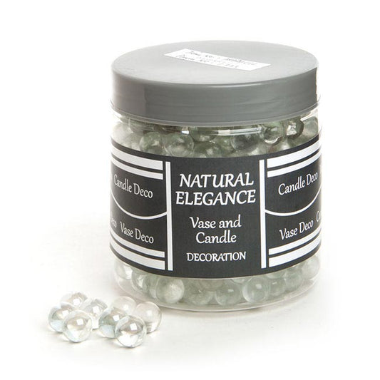 Glass Marbles 14mmD Clear Lustre 225pcs (1.2KG Jar)
