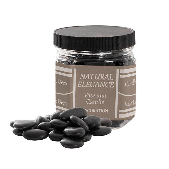 River Pebbles Polished 15-30mm Black (910g Jar)