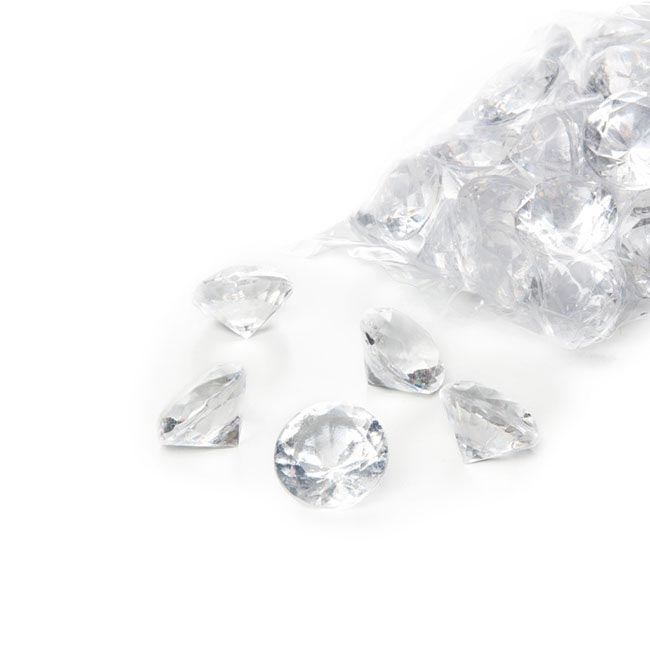 Acrylic Diamond Scatters 18mmD Small Clear (400g Bag)