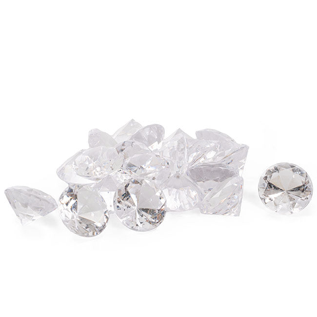 Acrylic Diamond Scatters 29mmD Medium Clear (400g Jar)