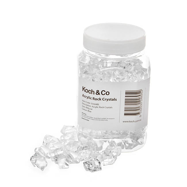 Acrylic Rock Crystal Scatters 15x25mm Clear (400g Jar)