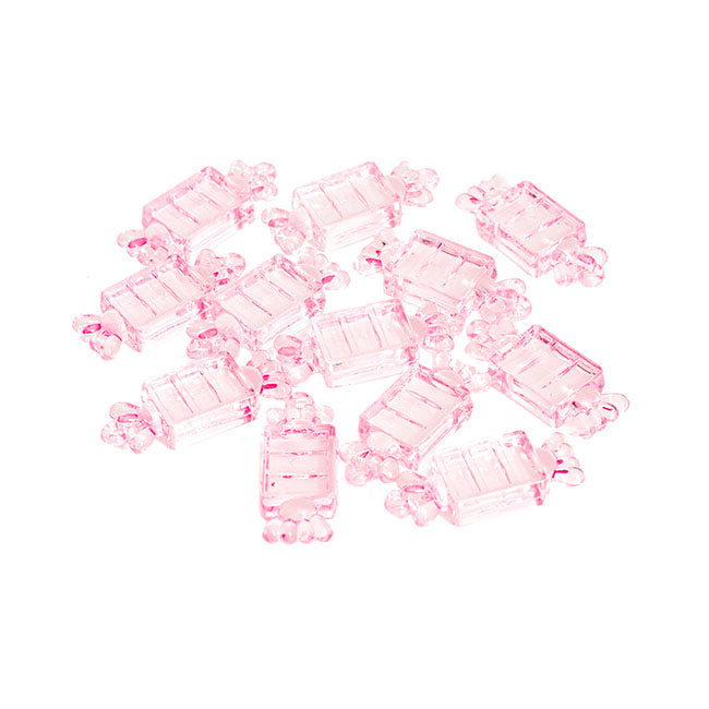 Decoration Acrylic Charms Candy Pack 12 Baby Pink (48x19mm)