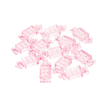 Decoration Acrylic Charms Candy Pack 12 Baby Pink (48x19mm)