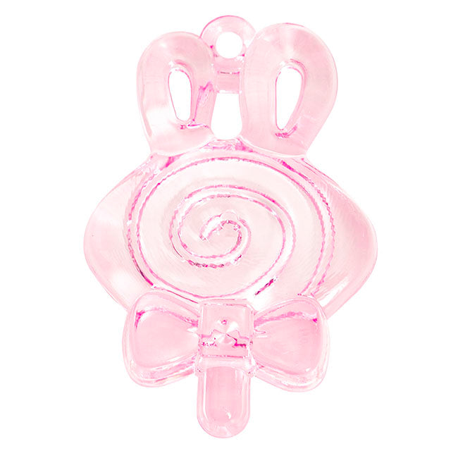 Acrylic Charms Lollypop Ornament Pack 12 Pink (57x39mm)