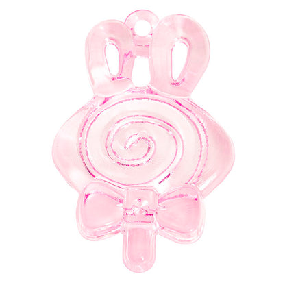 Acrylic Charms Lollypop Ornament Pack 12 Pink (57x39mm)