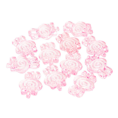 Acrylic Charms Lollypop Ornament Pack 12 Pink (57x39mm)