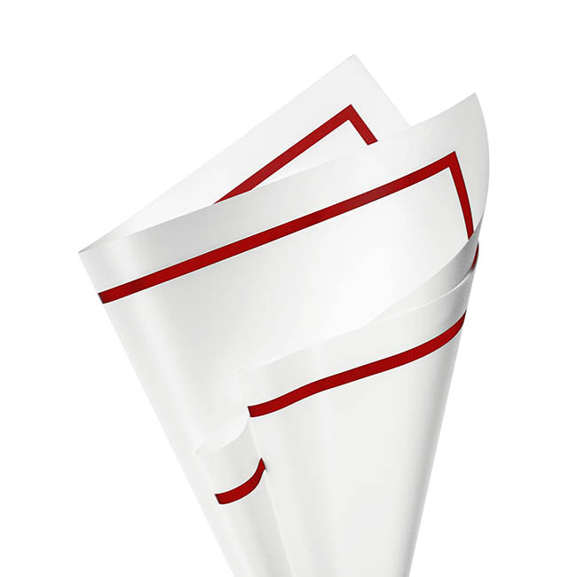 Cello Regal Red Silhouette Rib 65mic Pk100 White (50x70cm)
