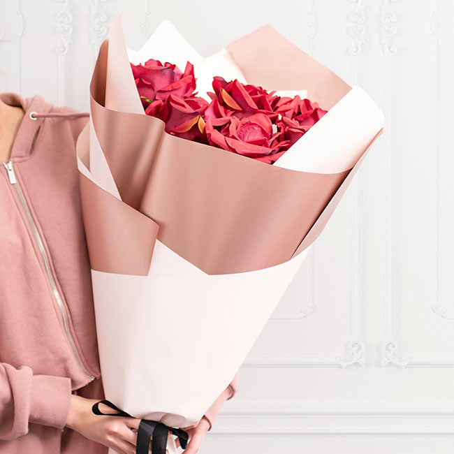Cello Regal Pro 65mic Metallic Rose Gold (50x70cm) Pack 100