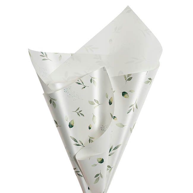Cello Regal Leafy Greens 65mic White Pack 100 (50x70cm)