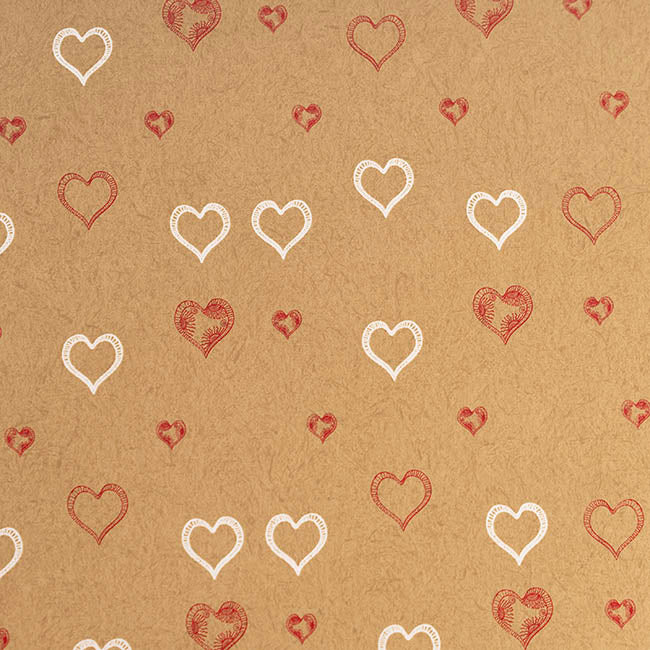 Cello Regal Pro 65mic Hearts Galore Brown Pk100 (50x70cm)