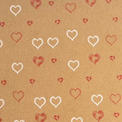 Cello Regal Pro 65mic Hearts Galore Brown Pk100 (50x70cm)