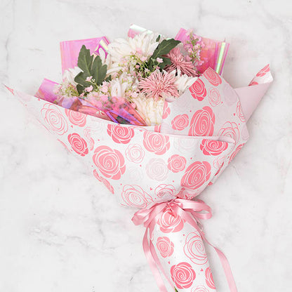 Cello Regal Pro 65mic Roses Galore Pinks Pk100 (50x70cm)