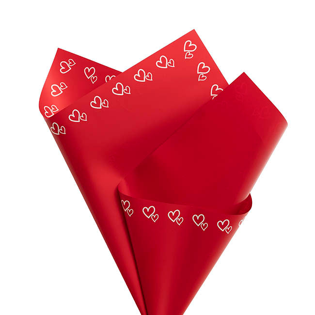 Cello Regal Pro 65mic Hearts Silhouette Red Pk100 (50x70cm)