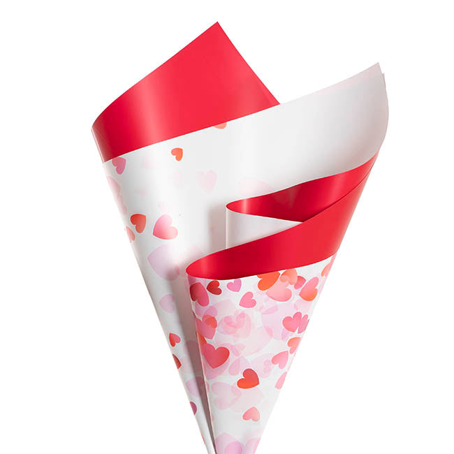 Cello Regal Pro 65mic Ombre Hearts White Pk100 (50x70cm)