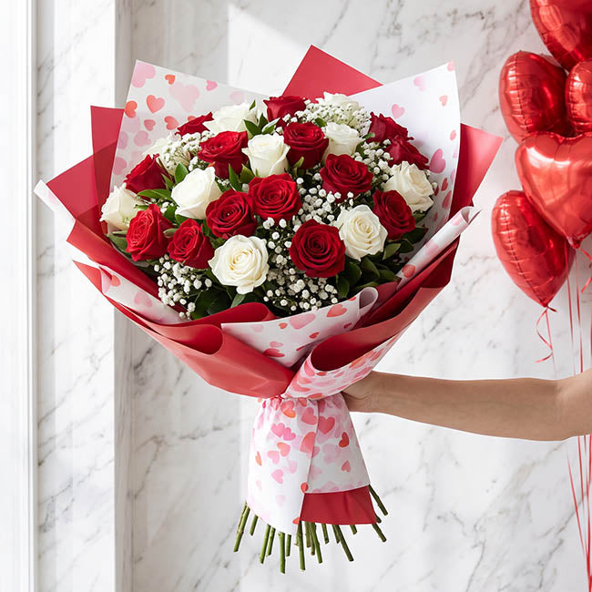 Cello Regal Pro 65mic Ombre Hearts White Pk100 (50x70cm)