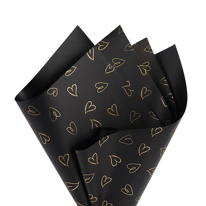 Cello Regal Whimsy Hearts 65micron Black Pack 60 (58x58cm)