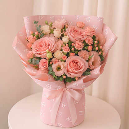 Cello Regal Whimsy Hearts 65micron Pink Pack 60 (58x58cm)