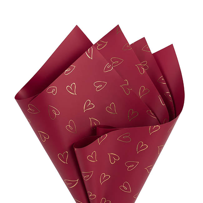 Cello Regal Whimsy Hearts 65micron Wine Pack 60 (58x58cm)