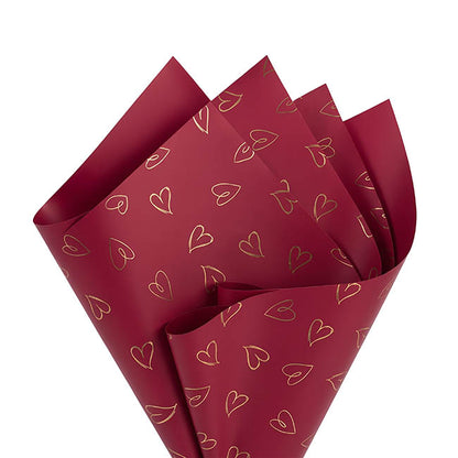 Cello Regal Whimsy Hearts 65micron Wine Pack 60 (58x58cm)
