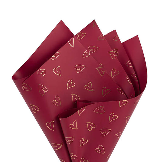 Cello Regal Whimsy Hearts 65micron Wine Pack 60 (58x58cm)