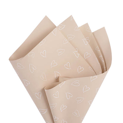 Cello Regal Whimsy Hearts 65micron Milky Tea Pk60 (58x58cm)