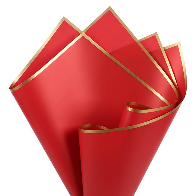 Cello Regal Golden Edge 65micron Red Pack 60 (58x58cm)
