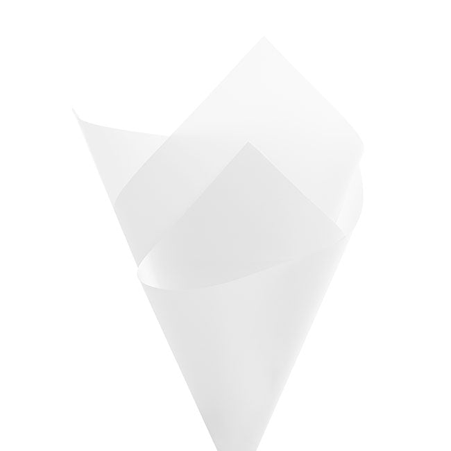 Frosted Cello 50mic Wrap Soft Satin White Pack 100 (60x60cm)