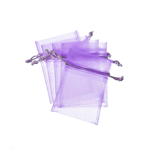 Organza Gift Bomboniere Bag Small Lavender Pk10 (7.5x10cmH)
