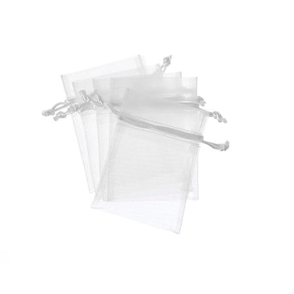 Organza Gift Bomboniere Bag Small White Pack 10 (7.5x10cmH)