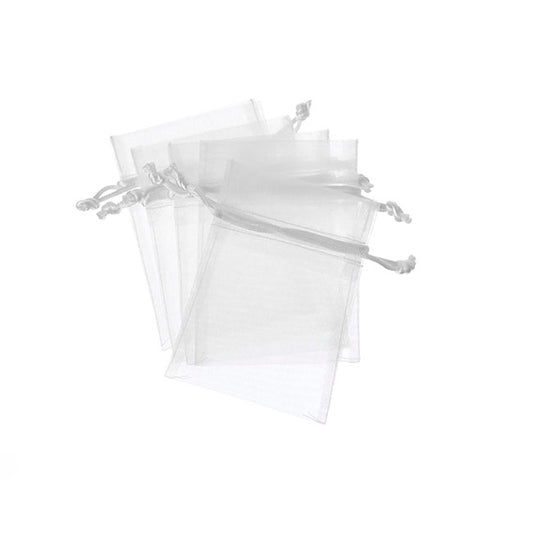 Organza Gift Bomboniere Bag Small White Pack 10 (7.5x10cmH)