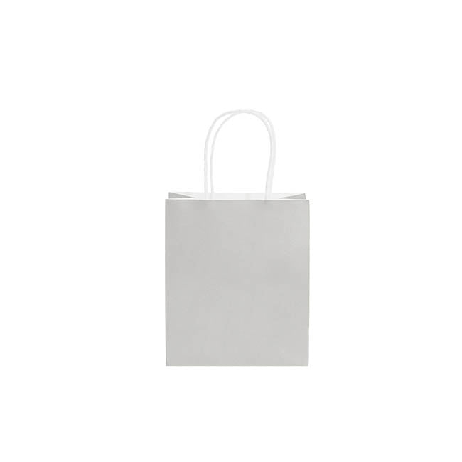 Kraft Paper Bag Shopper Mini Silver Pk10 (140Wx75Gx165mmH)