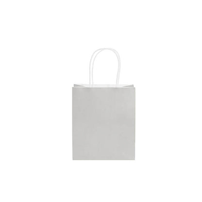 Kraft Paper Bag Shopper Mini Silver Pk10 (140Wx75Gx165mmH)