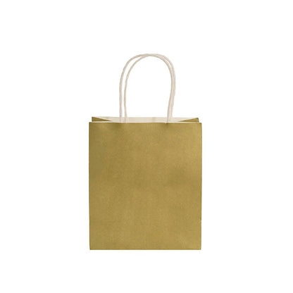 Kraft Paper Bag Shopper Small Gold Pk10 (180Wx85Gx215mmH)