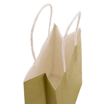 Kraft Paper Bag Shopper Small Gold Pk10 (180Wx85Gx215mmH)