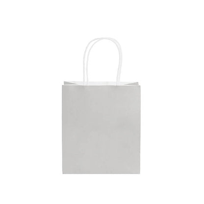 Kraft Paper Bag Shopper Small Silver Pk10 (180Wx85Gx215mmH)