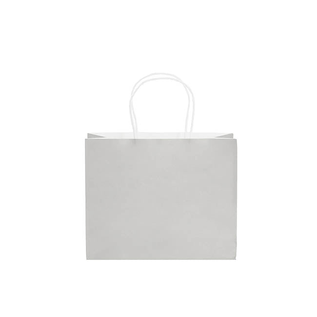 Kraft Paper Bag Boutique Medium Silver Pk10(220Wx80Gx180mmH)