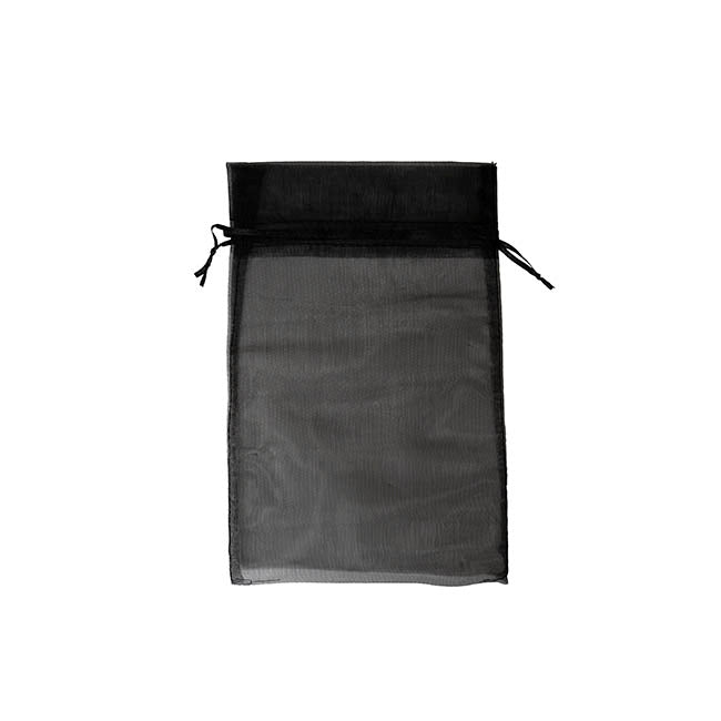 Organza Gift Bomboniere Bag Medium Black Pk 10 (12.5x17cmH)