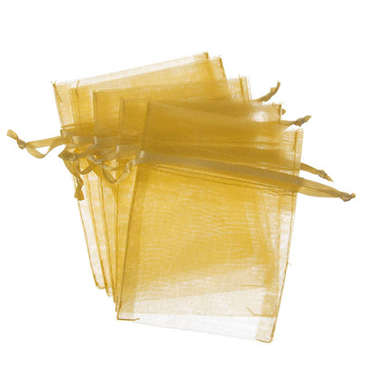Organza Gift Bomboniere Bag Medium Gold Pack 10(12.5x17cmH)