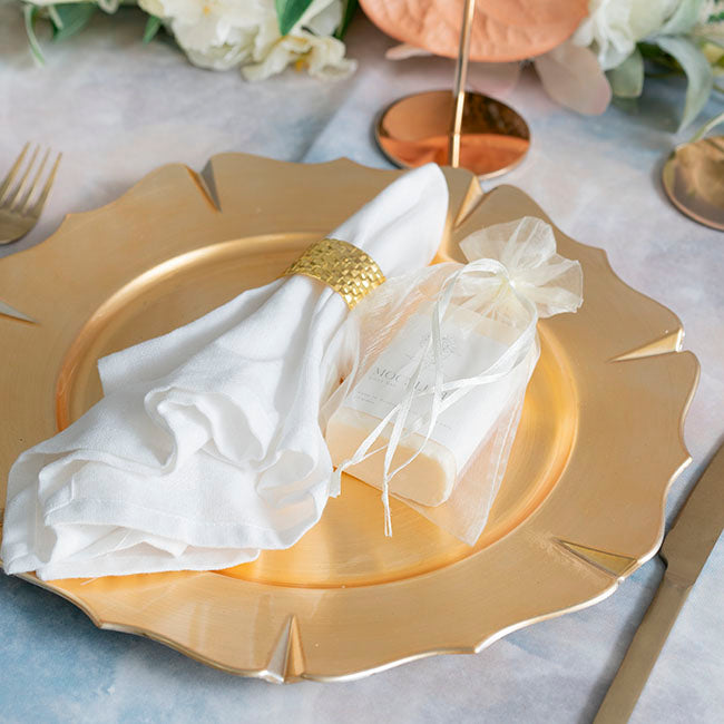 Organza Gift Bomboniere Bag Medium Ivory Pk10 (12.5x17cmH)