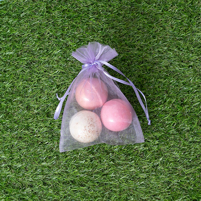 Organza Gift Bomboniere Bag Med Lavender Pk10 (12.5x17cmH)