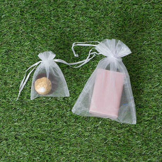 Organza Gift Bomboniere Bag Medium White Pk10 (12.5x17cmH)