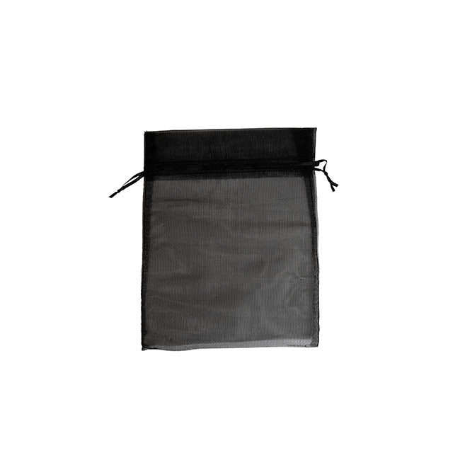 Organza Gift Bomboniere Bag Large Black Pack 10 (15x24cmH)