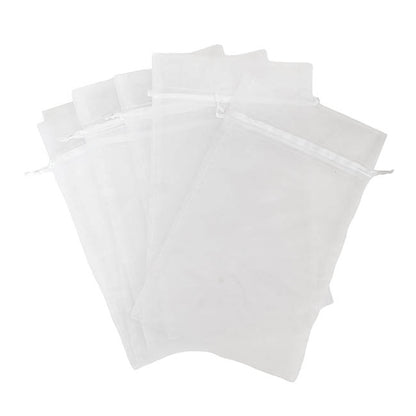 Organza Gift Bomboniere Bag Large White Pack 10 (15x24cmH)