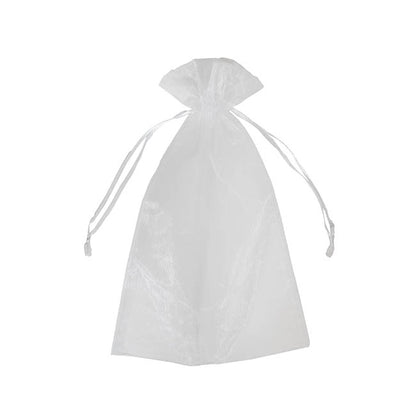 Organza Gift Bomboniere Bag Large White Pack 10 (15x24cmH)