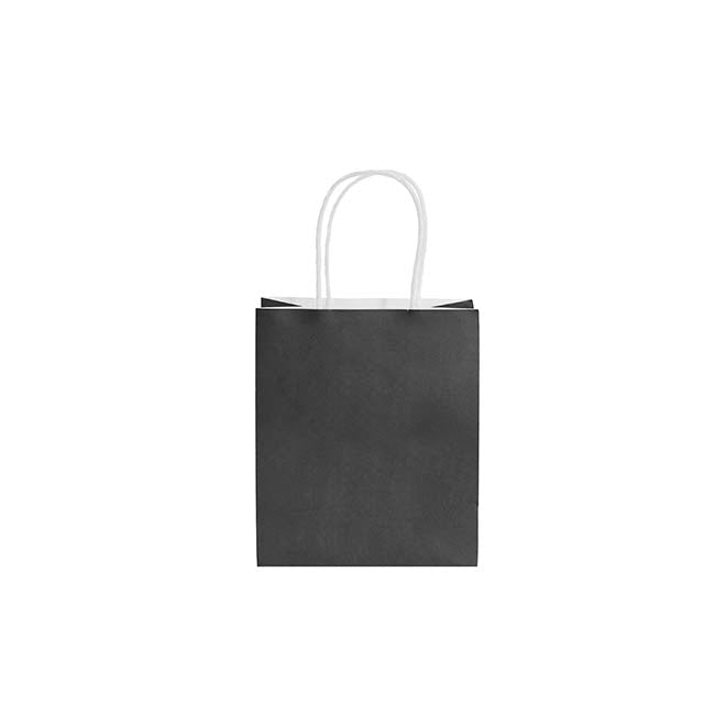 Kraft Paper Bag Shopper Mini Black Pack 10 (140Wx75Gx165mmH)