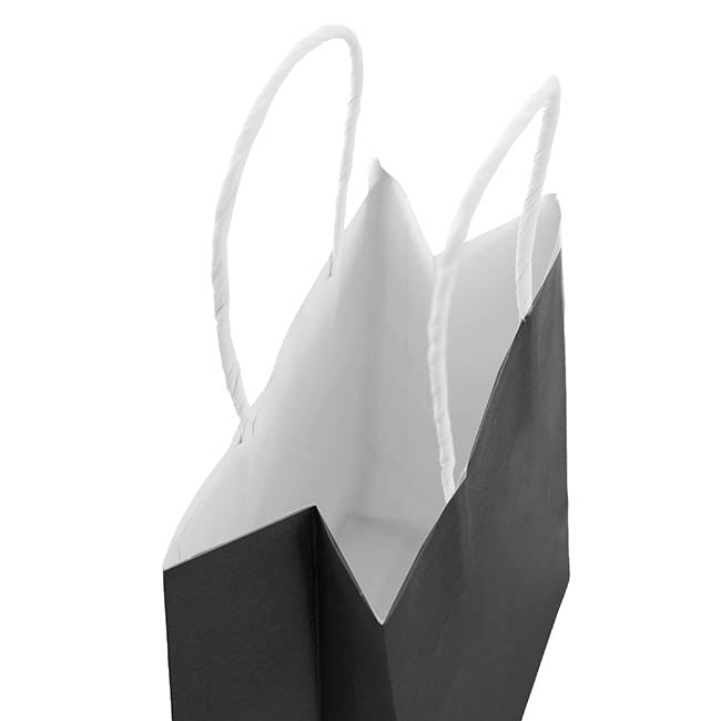 Kraft Paper Bag Shopper Mini Black Pack 10 (140Wx75Gx165mmH)