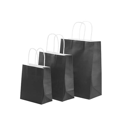 Kraft Paper Bag Shopper Mini Black Pack 10 (140Wx75Gx165mmH)
