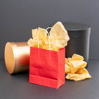 Kraft Paper Bag Shopper Mini Red Pack 10 (140Wx75Gx165mmH)