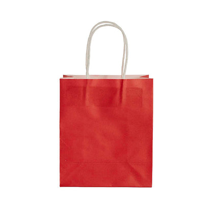 Kraft Paper Bag Shopper Mini Red Pack 10 (140Wx75Gx165mmH)