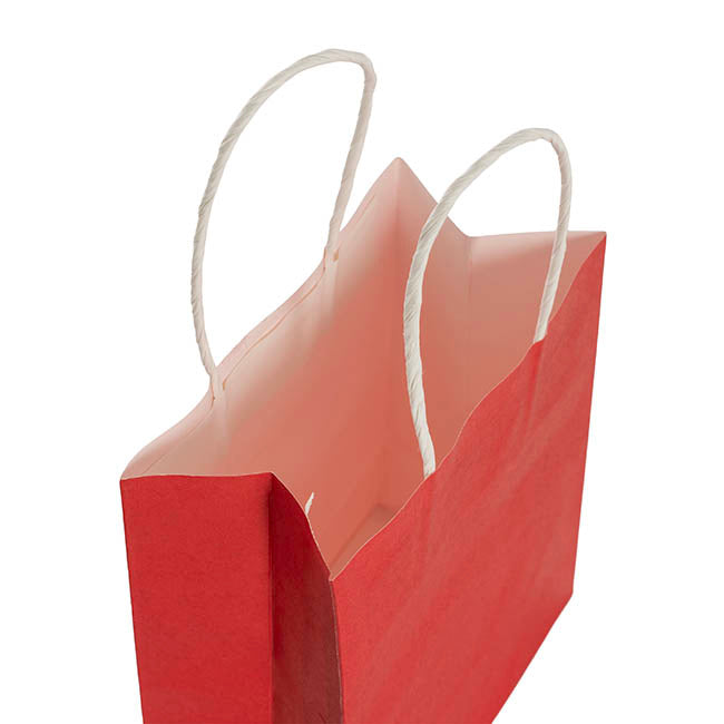 Kraft Paper Bag Shopper Mini Red Pack 10 (140Wx75Gx165mmH)